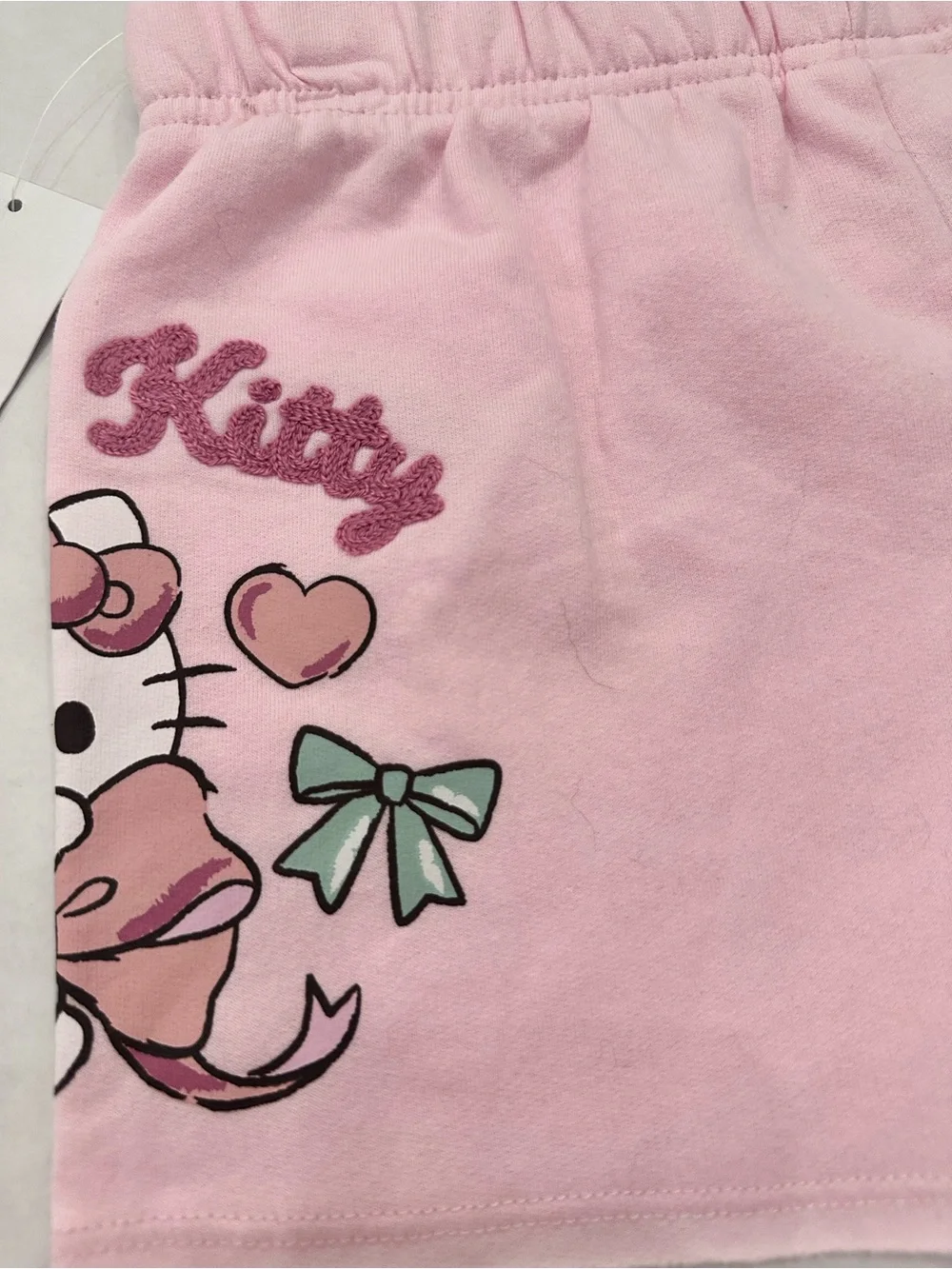 Hello Kitty Girls Graphic Pink Fleece Shorts, Size S 6-6x
